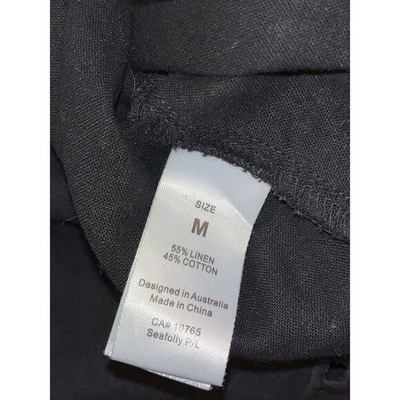 Seafolly Black Embroidered Tunic Cover-UP Dress Women's Size Medium - Picture 8 of 11